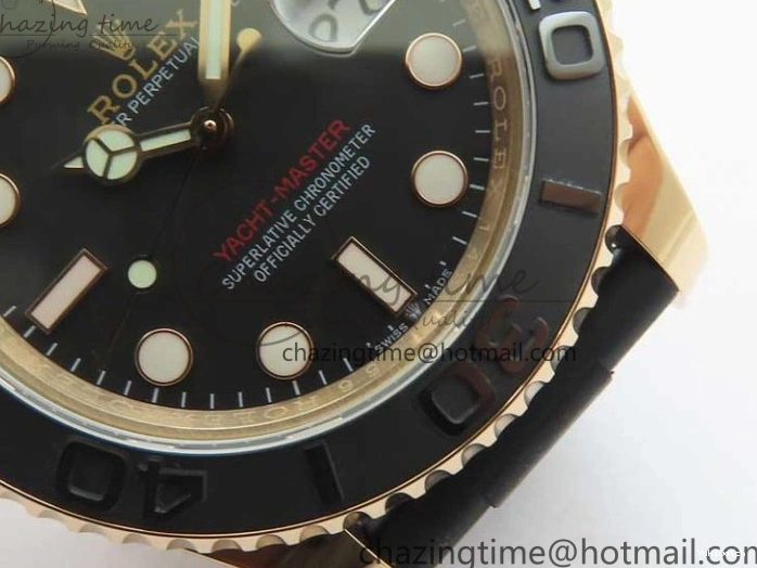 Black on 126655 Black 1:1 Bezel VS3235 Yacht-Master Edition Best Rubber Strap Ceramic RG 3EF 0415